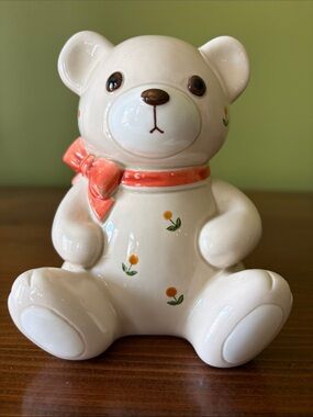Ceramic Bear Coin Bank